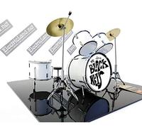 Mini Drum Kit Ludwig Black KEYS Tribute Miniature Rock 25 cm Model Escaleras 1:4 Collectible Box Set batería Maqueta de colección