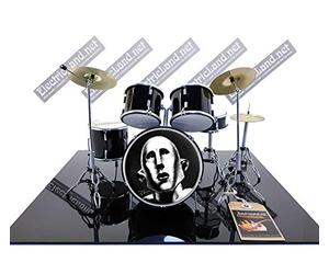 Mini Drum kit Queen Roger Taylor News Of The World - Juego de tributos en miniatura, rock de 25 cm, modelo de escalera 1:4