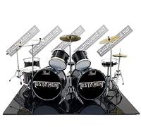 Mini Drum Kit testament Snake Pearl Black Black Tribute 40 cm Miniature Rock Model Escaleras 1:4 Size Dolls Collectible Box Set batería Maqueta de colección
