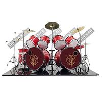 Mini Drum set hecho para music legends collector red signals tribute miniature rock model scale 1:4 collectible size dolls maqueta coleccionable 40 cm (base negra no incluida)