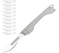 Mini EDC Navaja, Cuchillo Plegable de Acero inoxidable, Práctico Cuchillo de Bolsillo con Hoja Intercambiable #24 para Camping, Caza al Aire Libre, Pesca