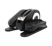 Mini elíptica eléctrica para el hogar, entrenador elíptico bajo mesa con mando a distancia y pantalla LED, 5 velocidades, entrenador motorizado de piernas para personas mayores (plata y negro)