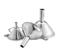 Mini embudos de acero inoxidable, juego de 3 piezas, pequeños embudos de cocina para llenar botellas, aceite, mermelada de vino, duradero, portátil, uso en el hogar