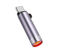 Mini encendedor tipo C resistente al viento, sin llama, USB C, adaptador de encendedor de cigarrillos, sin batería, teléfono de viaje para encendedor de aire al aire libre