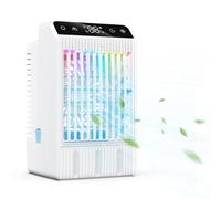 Mini Enfriador de Aire, Aire Acondicionado Portátil con 1000ML Tanque, Climatizadores Evaporativos Función de Frío y Humidificación, Enfriador de Aire para Hogar Oficina