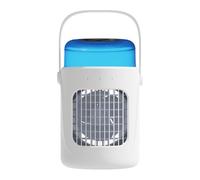 Mini enfriador de aire de escritorio - ventilador recargable, ventiladores portátiles compactos y silenciosos con mango y LED, ideal para dormitorio, dormitorio, vida al aire libre, camping,