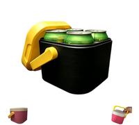 Mini enfriador retro para 4 latas, mini refrigerador vintage para bebidas, enfriador de bebidas para playa, fiestas y picnics, caja térmica portátil para latas de 12 y 16 onzas de alto (negro, 16