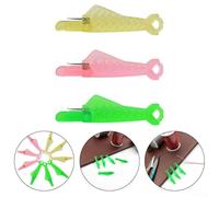 Mini enhebrador de agujas con diseño de gancho, herramienta de plástico ligero para una inserción rápida en varios proyectos (verde)