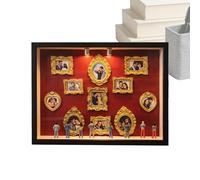 Mini escaparate de silueta - Caja de fotos de madera, decoración de oficina hecha a mano estilo museo con inserto de luz cálida | Conjunto de artesanía de recuerdo decorativo para tocador