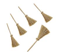 Mini escobas artificiales de paja en miniatura para Halloween, decoración de brujas, accesorio para disfraz y fiesta de cosplay