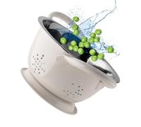 Mini escurridor de acero inoxidable duradero y resistente a la corrosión con orificios de drenaje perforados y asas laterales ergonómicas. Gran colador para pasta, verduras y frutas. 15 cm de diámetro