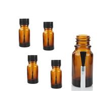 Mini esmalte de uñas ámbar vacío de 10 ml, recipiente líquido de vidrio marrón redondo con tapa de cepillo (10 paquetes), Marrón, no