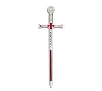 Mini Espada Toledana Modelo Templario Color Plata | Abrecartas réplica de Espada de Toledo 17.4cm