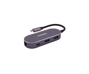 Mini estación de acoplamiento - NILOX - Type-C - 4K 30Hz - 3 puertos USB 3.0 - RJ45 Gigabit Ethernet