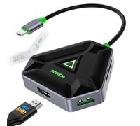 Mini estación de acoplamiento USB C, monitor HDMI dual, concentrador USB-C FORIDA 4K, adaptador USB C a USB, Ethernet de 1 Gbps, entrega de energía de 100 W, lector de tarjetas micro SD para MacBook,
