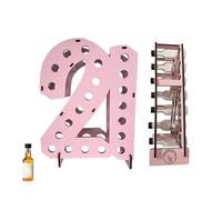 Mini estante de exhibición de botella de licor para decoración de fiestas, cueva de hombre o bar del hogar, decoraciones de cumpleaños número 21 para ella o él | Hecho en Estados Unidos | 21 rosas