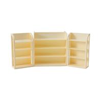 Mini estantería para muebles para casa de muñecas - Expositor de madera con estructura escalonada, elemento decorativo para guardar escenas coleccionables y estilo del diseño del modelo