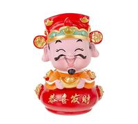 Mini estatua CAI Shen, pequeña estatua de Caishen, figuras CAI Shen, escultura de Caishen, Tsai Shen Yeh, Dios de la riqueza, Dios de la fortuna, lindo regalo de Año Nuevo chino, Feng Shui decoración de tienda de automóviles