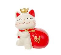 Mini estatua Maneki Neko, figura de gato de la suerte con dinero, gato Caishen, gato CAI Shen, gato de la suerte de la suerte, gato japonés chino de la suerte, lindo gato de la riqueza, regalo de Año Nuevo chino, decoración de tienda de automóviles Feng Shui