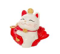 Mini estatua Maneki Neko, figura de gato de la suerte con dinero, gato Caishen, gato CAI Shen, gato de la suerte de la suerte, gato japonés chino de la suerte, lindo gato de la riqueza, regalo de Año Nuevo chino, decoración de tienda de automóviles Feng Shui