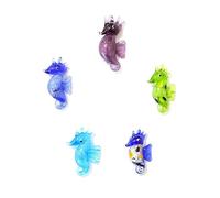 Mini estatuilla de caballito de mar de lámina de plata, colgante de cristal, caballo de mar raro, estatua pequeña, adorno, accesorios for fabricación de joyas for mujer