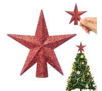 Mini Estrella de la Navidad, Topper de Árbol de Navidad, 8.5 cm, Decoración para Árbol de Pequeño, Estrella para Decoración de Fiesta