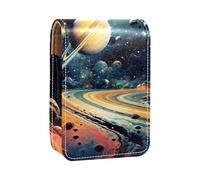 Mini estuche de lápiz labial con espejo para bolso, funda portátil Cosmic Space Galaxy, Multicolor 1, 9.5x2x7 cm/3.7x0.8x2.7 in