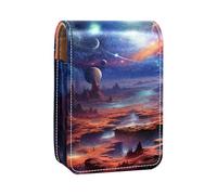 Mini estuche de lápiz labial con espejo para bolso, funda portátil Cosmic Space Galaxy, Multicolor 1, 9.5x2x7 cm/3.7x0.8x2.7 in