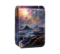 Mini estuche de lápiz labial con espejo para bolso, funda portátil Cosmic Space Galaxy, Multicolor 10, 9.5x2x7 cm/3.7x0.8x2.7 in