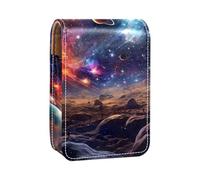 Mini estuche de lápiz labial con espejo para bolso, funda portátil Cosmic Space Galaxy, Multicolor 5, 9.5x2x7 cm/3.7x0.8x2.7 in