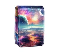 Mini estuche de lápiz labial con espejo para bolso, funda portátil Cosmic Space Galaxy, Multicolor 5, 9.5x2x7 cm/3.7x0.8x2.7 in