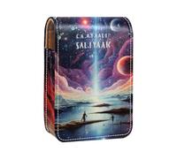 Mini estuche de lápiz labial con espejo para bolso, funda portátil Cosmic Space Galaxy, Multicolor 8, 9.5x2x7 cm/3.7x0.8x2.7 in
