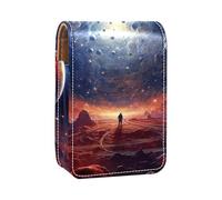 Mini estuche de lápiz labial con espejo para bolso, funda portátil Cosmic Space Galaxy, Multicolor 9, 9.5x2x7 cm/3.7x0.8x2.7 in
