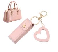 Mini Estuche para lápiz Labial: de cosméticos pequeña, Elegante Mini Estuche para lápiz Labial portátil de Cuero PU con Colgante de Amor, de Viaje Robusta, Accesorio de tocador Duradero |