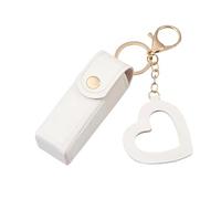Mini estuche para pintalabios, pequeño neceser, diseño portátil de piel sintética, elegante mini estuche con colgante de amor, perfecto para guardar pintalabios, brillo de labios, perfume y uñas
