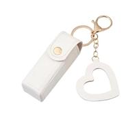 Mini estuche para pintalabios, piel sintética, 9 x 3 cm, organizador de lápiz labial, accesorio colgante de amor, perfecto para almacenamiento de brillo de labios, soporte de muestras de perfume