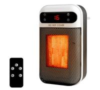 Mini Estufa Calefactor Eléctrico de Enchufe, 500W Calefactor Cerámico de Enchufe con Control Remoto Calefactor Enchufe con Temporizador de 12h y Pantalla Calentador de Enchufe para Baño (Blanco)