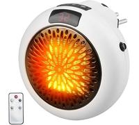 Mini Estufa Calefactor Eléctrico de Enchufe, 900W Calefactor Cerámico de Enchufe con Control Remoto Calefactor Enchufe con Temporizador de 12h y Pantalla Calentador de Enchufe para Baño (Blanco)