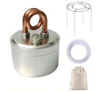 Mini estufa de alcohol, quemador de alcohol ligero de latón y aluminio con soporte, calentamiento más rápido, resistente al viento y sin esfuerzo de operar, perfecto para camping, senderismo y