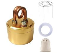 Mini estufa de alcohol, quemador de alcohol ligero de latón y aluminio con soporte, calentamiento más rápido, resistente al viento y sin esfuerzo de operar, perfecto para camping, senderismo y