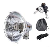 Mini estufa de gas portátil para exteriores, ligera y compacta con protección contra sobrecalentamiento que ofrece un calentamiento rápido para uso en clima frío (2 plateados)