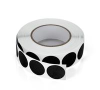 Mini etiquetas redondas de 19 mm negras, autoadhesivas, en rollo, pequeños puntos, adhesivos, etiquetas codificación por color, círculos, pegatinas resistentes a las temperías, lote de 1000 unidades