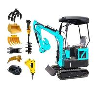 Mini excavadora hidráulica de orugas excavadora excavadora con cabina cerrada para movimiento de tierra, trabajo en carretera y cavación de estanques, 1T 1.5T 2T 2.5T 3T 3.5T
