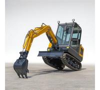 Mini excavadora sobre orugas 0.8/1/1.5/2/3 toneladas - Micro excavadora hidráulica compacta con pistas de goma y pluma ajustable | Pequeña excavadora de orugas para agricultura, paisajismo, zanjas y