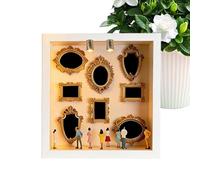 Mini exhibición de museo - vitrina de madera hecha a mano, de recuerdos compacta, de sombra artística, disposición de figuras creativas, decorativa de exhibición de coleccionistas |
