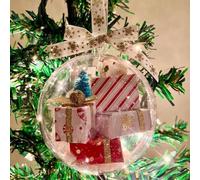 Mini Express Box Ornaments,Personalized Christmas Express Balls Ornament,Clear Ball Ornament for Christmas Tree,Minis Christmass Halloween Ornaments,Home Christmass Tree Decorations (Red White Box)