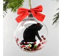 Mini Express Box Ornaments,Personalized Christmas Express Balls Ornament,Clear Ball Ornament for Christmas Tree,Minis Christmass Halloween Ornaments,Home Christmass Tree Decorations (Black Cat)