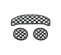 Mini F54 Auto Cup Posavasos, Juego de 3 posavasos antideslizantes, caja de almacenamiento de silicona a prueba de golpes para Mini Cooper F54 Clubman Cup Holder Accesorios para Coche (Checker)