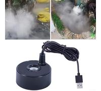 Mini fabricante de niebla, 5V USB Fountain Mister Foggers para interiores y exteriores, máquina de niebla de estanque pequeño, atomizador humidificador de aire, para estanque de fuente de agua (negro)