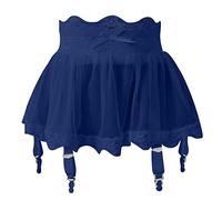 Mini Falda con Liguero Sexy con Tanga, Mujer Liguero Malla Transparente con 4 Clips, Lenceria Ropa Interior Ligas Encaje Cintura Alta Casual